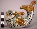 Ceramic polychrome glazed fish figurine