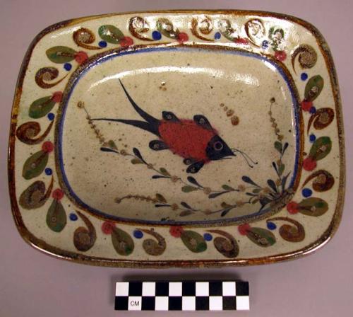 Ceramic rustico ware rectangular dish