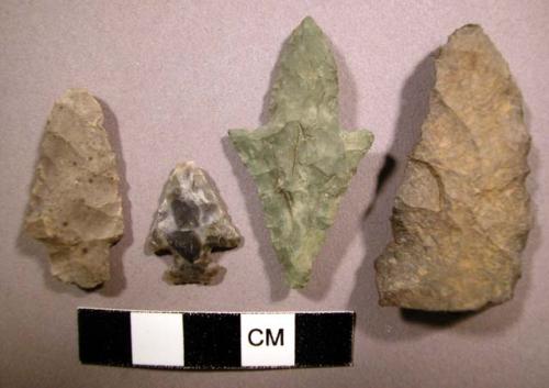 4 stone projectile points