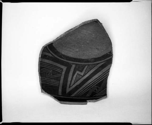 Photograph (missing) and negative of painted ceramics from the Jeddito Expedition, page 115