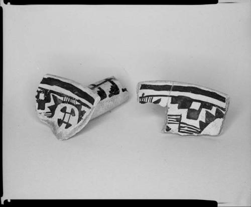 Photograph and negative of painted ceramics from the Jeddito Expedition, page 87