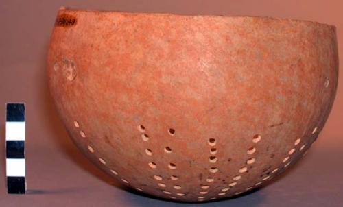 Sieve of cut gourd of katsuin, pierced, tsopo gourd