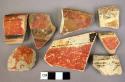 24 potsherds - painted