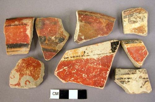 24 potsherds - painted