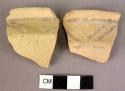 2 profilated potsherds