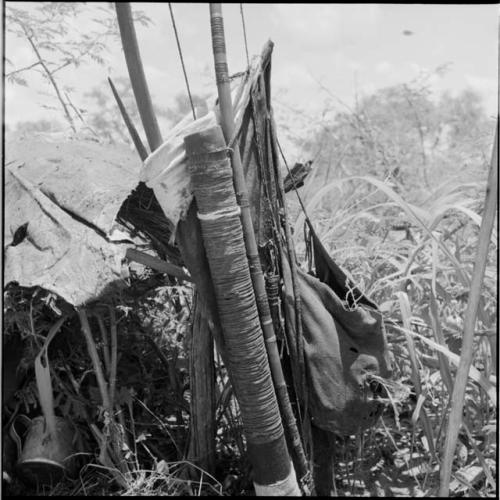 Pile of hunting equipment, close-up