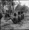 Group of boys playing !ó'm!hú / !’Om g!xuni / ’Ai kota !U!u g!xuni / N!aih //’an (the porcupine game, also known as the axe game, assegai game or war game)