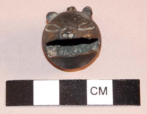 Copper bell, animal head