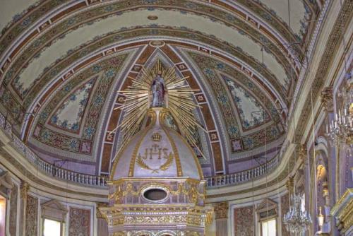 "Basilica de Nuestra Senora de la Salud (Our Lady of Health), apse and statue of Christ"