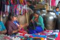 "Vendors: women doing embroidery, Plaza Grande, Patzcuaro"