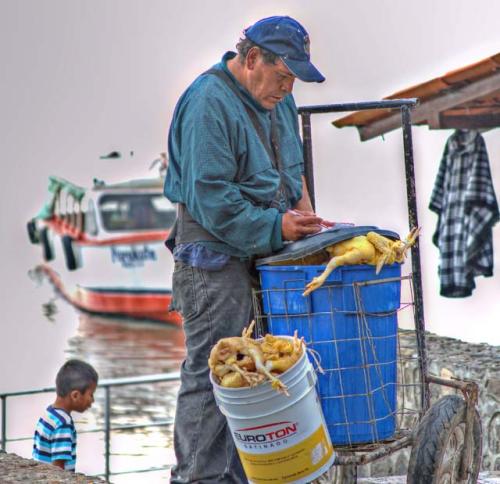 "Supplier of fresh chicken; all supplies to Janitzio arrive via launches"