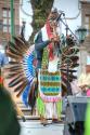 "Plaza Grande; Inka Azteka, Ecuador, (performer with large feather bustle)"