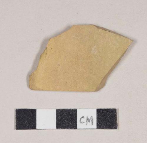 Green bodied earthenware body sherd, unslipped, wheel thrown