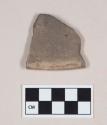 White-and-Brown Ware, dish rim sherd (interior and lip: white slip; exterior: lightly burnished brown; "fake" differential firing)