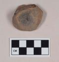 Red-on-Natural Painted Ware, body sherd; with handle attachment or foot