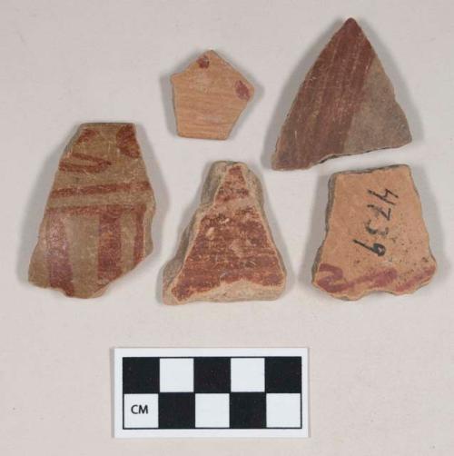 Red-on-Natural Painted Ware, body & rim sherds