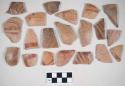 Red-on-Natural Painted Ware, body & rim sherds