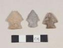 Chipped stone, projectile points, corner-notched