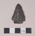 Chipped stone, projectile point, stemmed, with possible serration along one edge