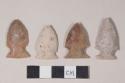 Chipped stone, projectile points, corner-notched