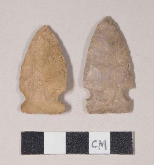 Chipped stone, projectile point, side-notched; chipped stone, projectile point, corner-notched