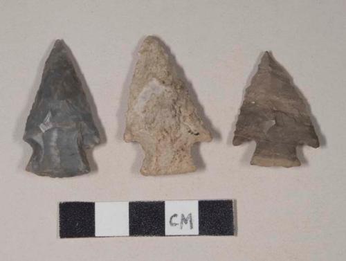 Chipped stone, projectile points, corner-notched