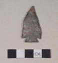 Chipped stone, projectile point, corner-notched, slightly beaked