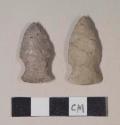 Chipped stone projectile points, side-notched