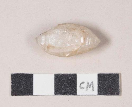 Chipped stone, faceted quartz, with points on either end