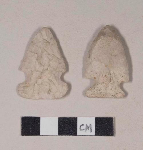 Chipped stone, projectile point, side-notched; chipped stone, projectile point, corner-notched