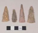 Chipped stone, projectile points, triangular, serrated