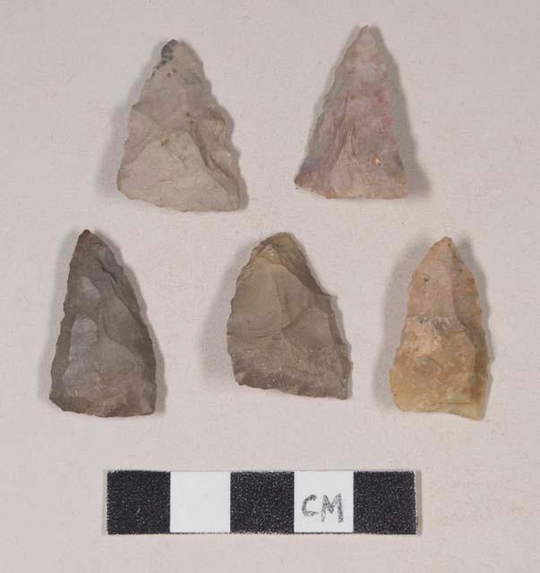 Chipped stone, projectile point, triangular; chipped stone, projectile ...