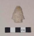 Chipped stone, projectile point, stemmed, serrated