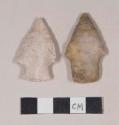 Chipped stone, projectile point, stemmed; chipped stone, projectile point, side-notched