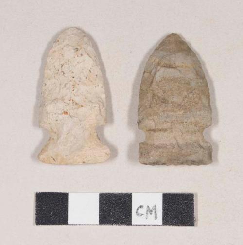 Chipped stone, projectile point, side-notched; chipped stone, projectile point, corner-notched