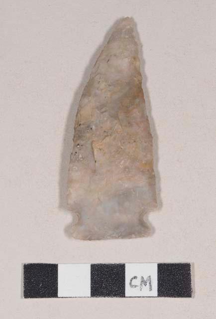 Chipped stone, projectile point, side-notched, slightly beaked