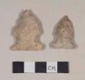 Chipped stone, projectile point, side-notched, one partially serrated