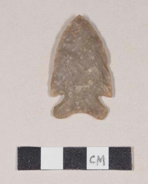 Chipped stone, projectile point, corner-notched, bifurcate base