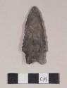 Chipped stone, projectile point, stemmed, bifurcate base