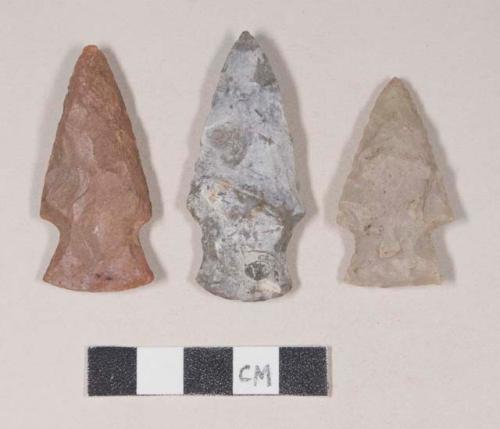 Chipped stone, projectile points, corner-notched; chipped stone, projectile point, stemmed