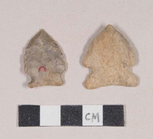 Chipped stone, projectile points, corner-notched