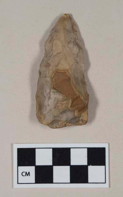 Chipped stone, biface, triangular, with cortex