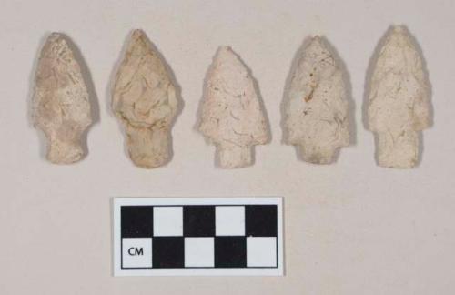 Chipped stone, projectile points, stemmed; chipped stone, projectile point, side-notched