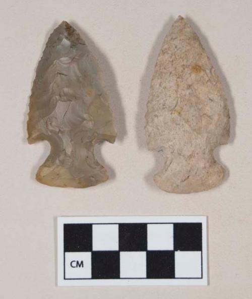 Chipped stone, projectile point, side-notched; chipped stone, projectile point, corner-notched