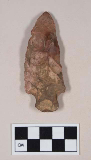 Chipped stone, projectile point, corner-notched, with cortex