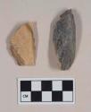 Chipped stone, flint burins, with cortex