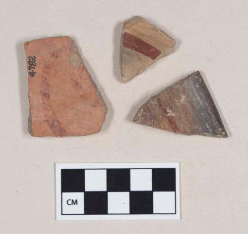 Red-on-Natural Painted Ware, body and rim sherds