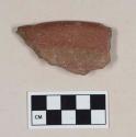 Red-on-Natural Painted Ware, rim sherd; Cuanalan phase, Late Preclassic