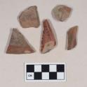 Various types, body and rim sherds, some with red or white slipped decoration, one incised