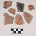 Red-on-Natural Painted Ware, body and rim sherds